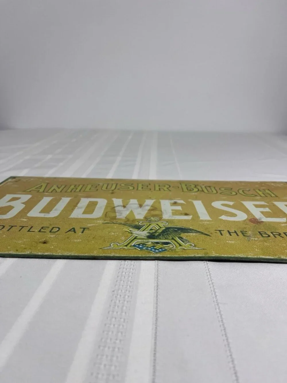 2005 Budweiser Anheuser-Busch Vintage Style Tin Beer Advertising Sign Man Cave